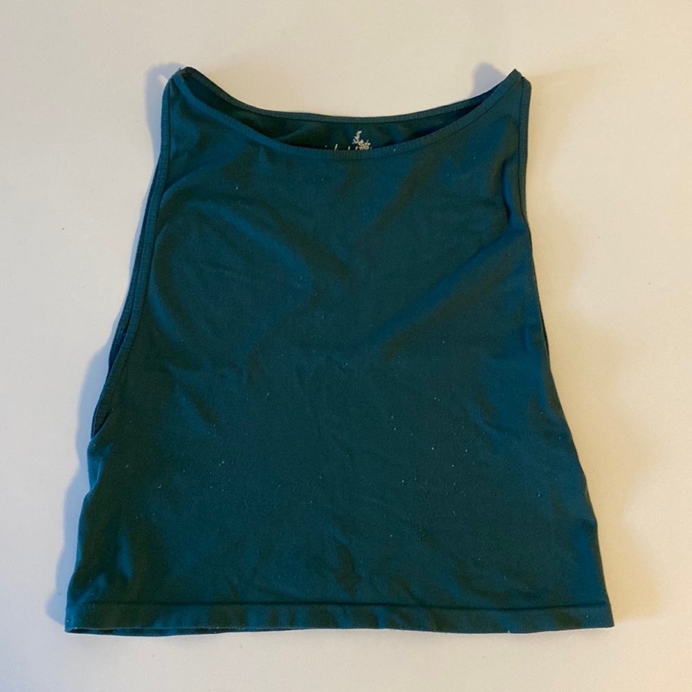Turquoise crop muscle tank - Free People